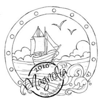 GRATIS! Magnolia Clingstempel Bon Voyage Sea Background Cling Stamp