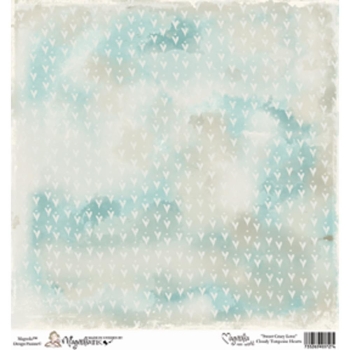 Magnolia - Sweet Crazy Love Mini Paper 6x6" - Cloudy Turquoise Hearts