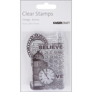 Kaisercraft - Vintage Clear Stamps - Believe