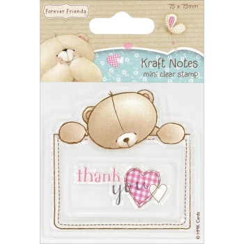 Docrafts - Forever Friends Kraft Notes Mini Clear Stamp Thank You