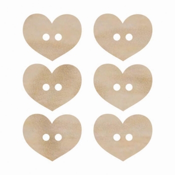 Kaisercraft - Herzknöpfe aus Holz Wood Flourishes Heart Bottons 6 Stück