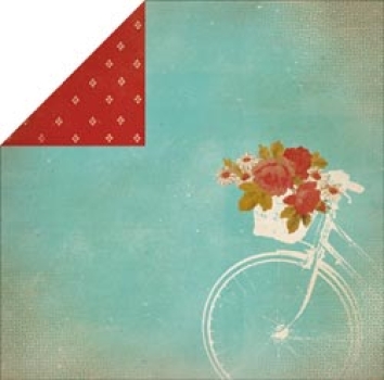 GRATIS! Glitz Design Papier Happy Travels Bicycle 12x12