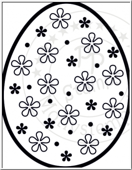 PP-Stamps Stempelgummi unmontiert Ei mit Blumen 3.8x4.8cm