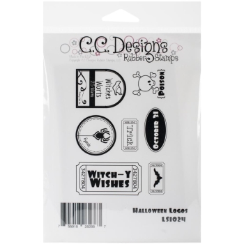 GRATIS! C.C. Designs Clingstempel Halloween Logos Cling Stamps 5x3.75"