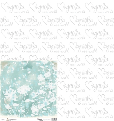 Magnolia Mini Papier MINI Papers Turquoise Heart Flowers 6x6"