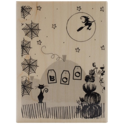 GRATIS! Penny Black Holzstempel Halloween Montage