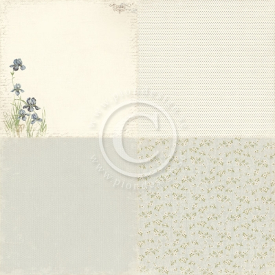 GRATIS! Pion Design Papier Shoreline Treasures Iris Sibirica 12x12"