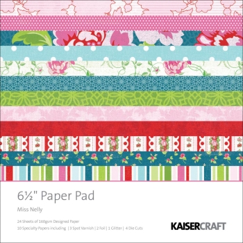 Kaisercraft Papierblock Miss Nelly Paper Pad 6.5x6.5" - 44 Blatt