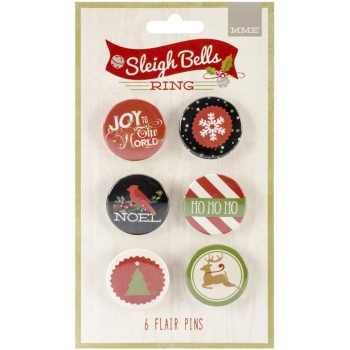 GRATIS! My Mind's Eye - Sleigh Bells Ring Flair Pins - 6 Stück