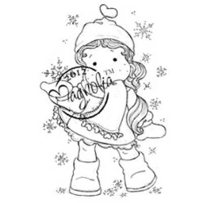 Magnolia - Special Stamp Clingstempel Tilda with Ribbon Heart Scarf