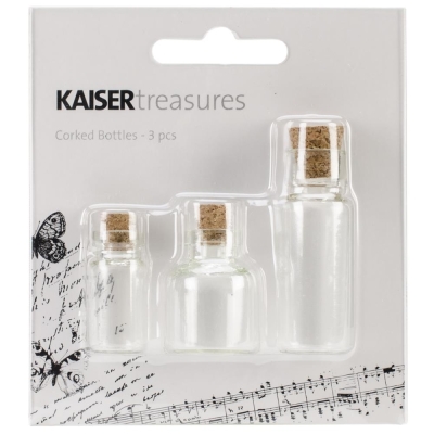 Kaisercraft Kleine Glasflaschen mit Korken 3 Stück