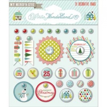My Mind's Eye - Winter Wonderland - Decorative Brads - 28 Stück