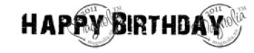 Magnolia Clingstempel Happy Birthday (text)
