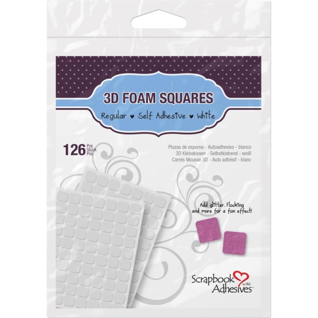 Scrapbook Adhesives 3D Klebekissen Foam Pads Squares White 11x12x2mm