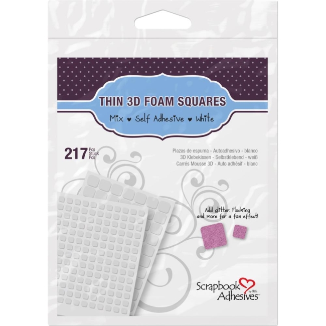 Scrapbook Adhesives Dünne 3D Klebekissen Thin Foam Pads Squares Mix