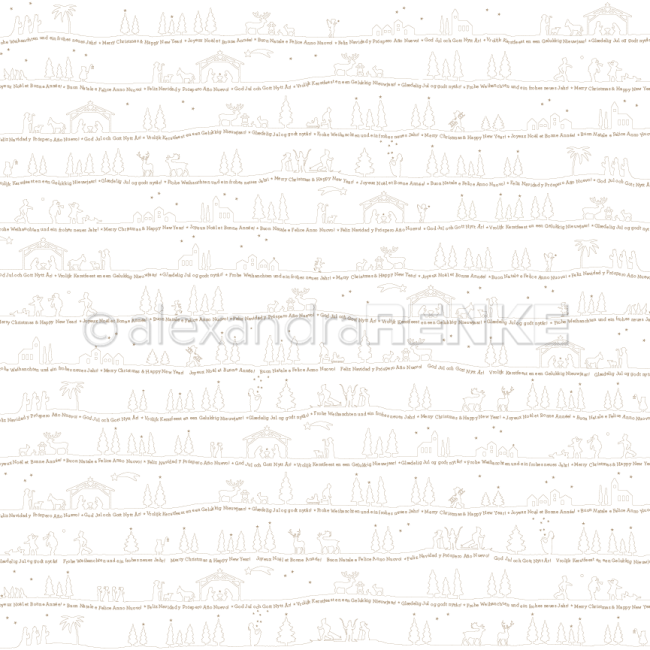Alexandra Renke Papier Goldene Weihnachtslandschaft 12x12"