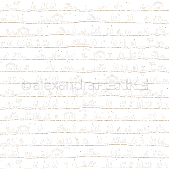 GRATIS! Alexandra Renke Papier Goldene Weihnachtslandschaft 12x12"