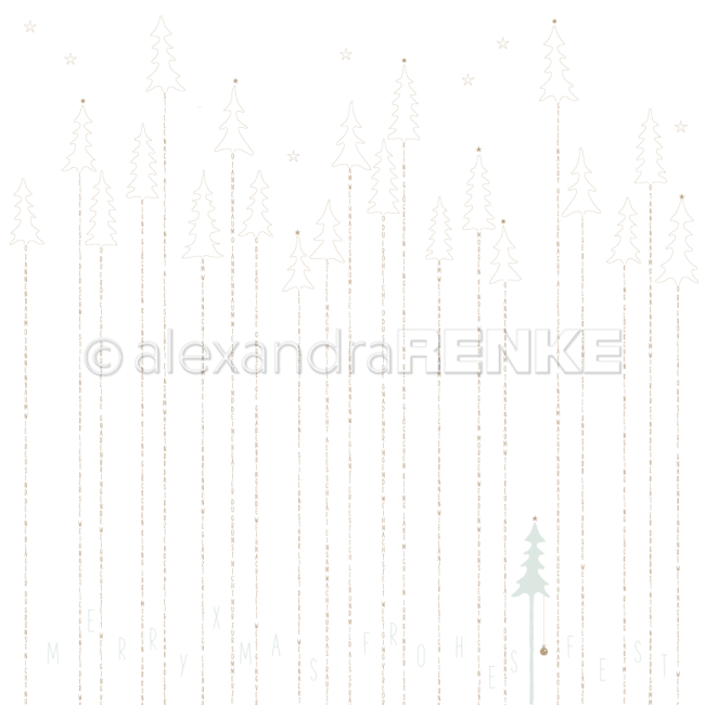Alexandra Renke Papier Goldener Typotannenwald 12x12"