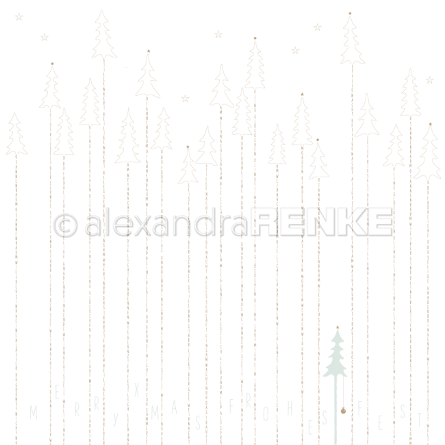 GRATIS! Alexandra Renke Papier Goldener Typotannenwald 12x12"