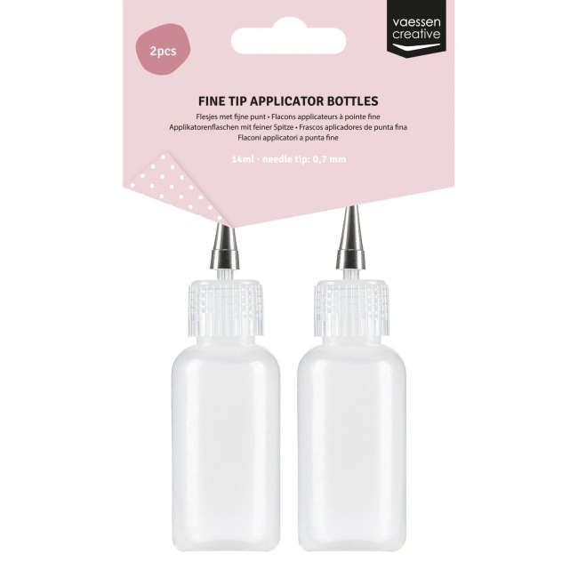 Vaessen Creative Applicatorenflaschen mit feiner Spitze 0.7mm 14ml 2 Stück