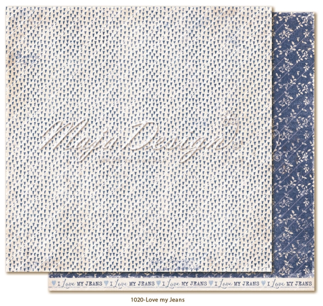 Maja Design Papier Denim & Girls Love my Jeans Scrapbookingpapier 12x12"
