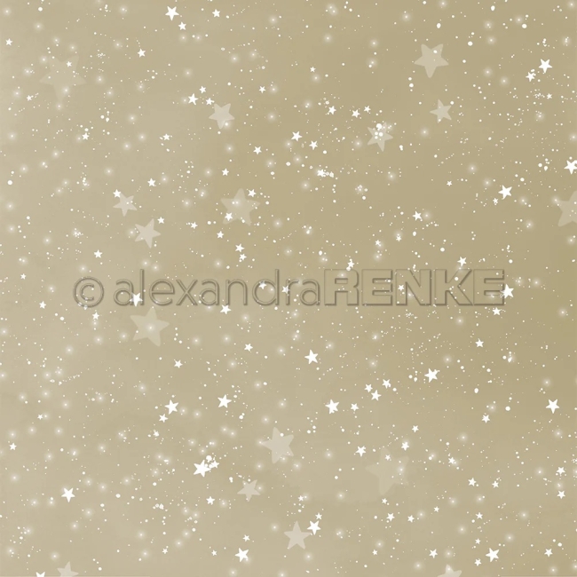 Alexandra Renke Designpapier Aquarell Sternenhimmel Geschenk Grün 200g/m2 12x12" PRE-ORDER Lieferbar ab 12.12.2025