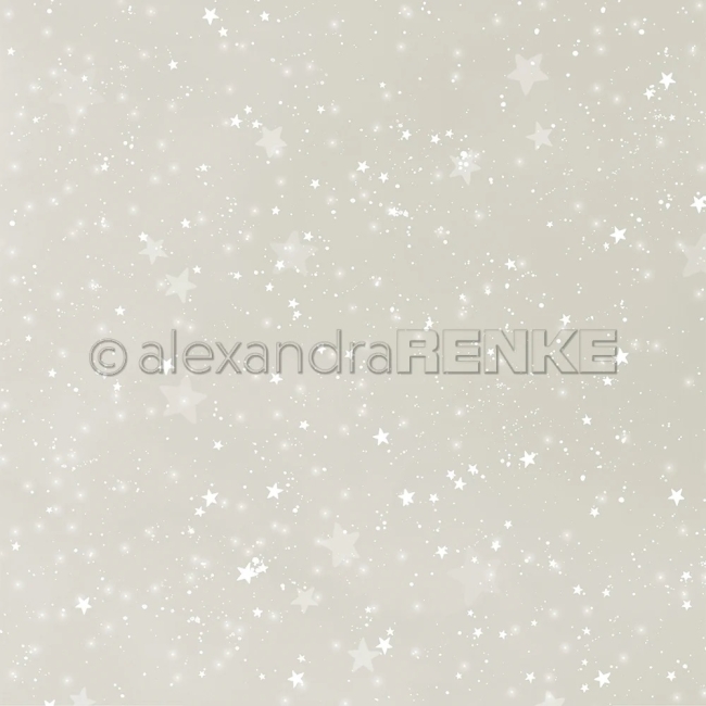 Alexandra Renke Designpapier Aquarell Sternenhimmel Gänse Grau 200g/m2 12x12" PRE-ORDER Lieferbar ab 12.12.2025