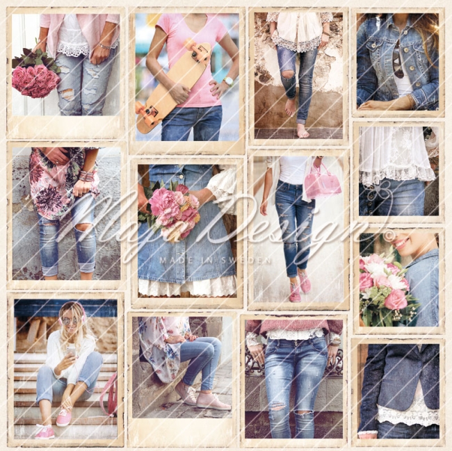 GRATIS! Maja Design Papier Denim & Girls Snapshots Girls in Jeans 12x12"