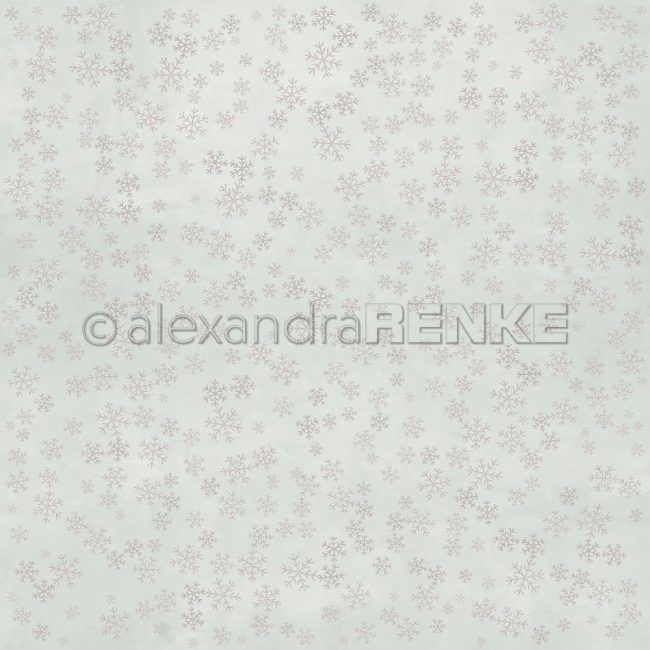 Alexandra Renke Designpapier Schneeflockenzauber Jaspisgrün hell 200g/m2 12x12" PRE-ORDER Lieferbar ab 10.11.2025