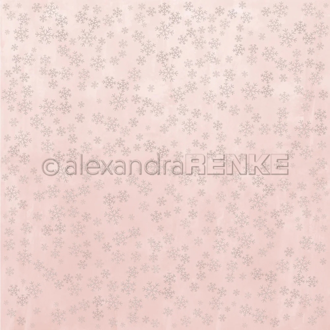 Alexandra Renke Designpapier Schneeflockenzauber Quarzrosé 200g/m2 12x12" PRE-ORDER Lieferbar ab 14.10.2025
