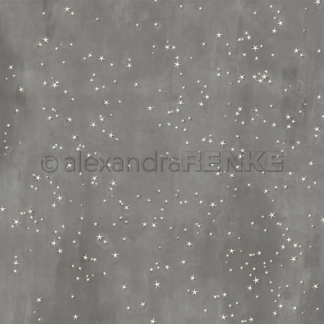 Alexandra Renke Designpapier Sternenzauber Diamantgrau 200g/m2 12x12" PRE-ORDER Lieferbar ab 14.10.2025