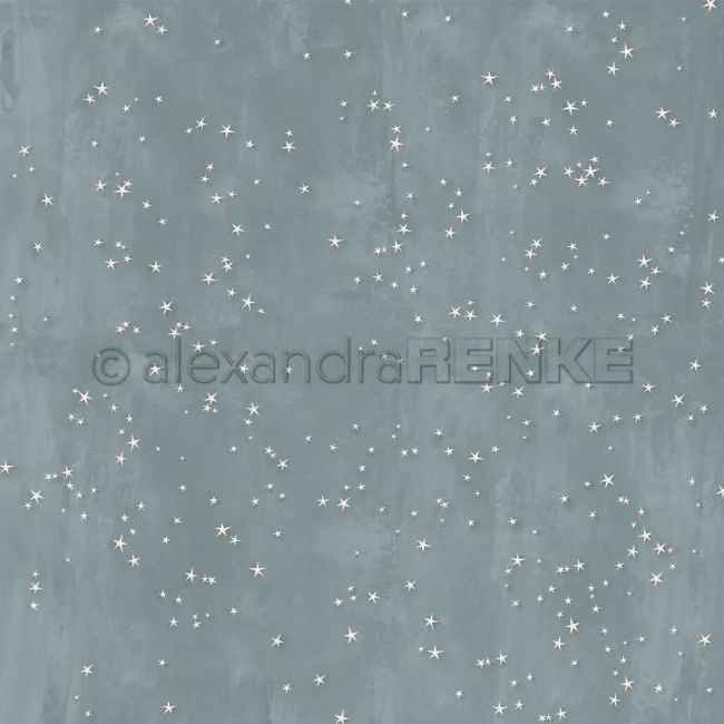 Alexandra Renke Designpapier Sternenzauber Sturmpetrol 200g/m2 12x12" PRE-ORDER Lieferbar ab 14.10.2025