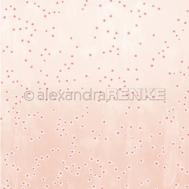 Alexandra Renke Designpapier Kirschblüten auf Altrosa 200gr. 12x12" PRE-ORDER Lieferbar ab 20.04.2026