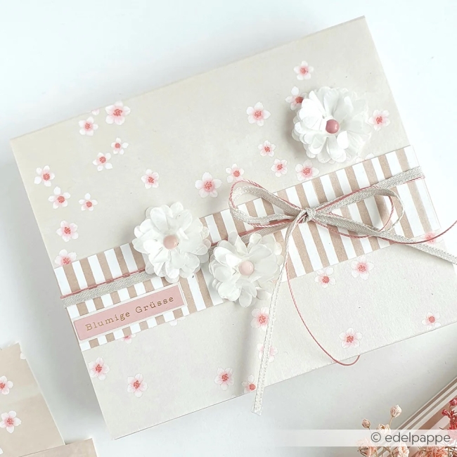 Alexandra Renke Designpapier Kirschblüten auf Greige 200gr. 12x12" PRE-ORDER Lieferbar ab 20.04.2026