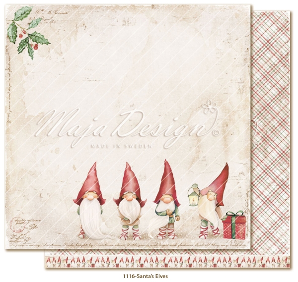 GRATIS! Maja Design Papier Traditional Christmas Santa's Elves 12x12