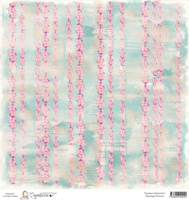 Magnolia Papier Flamingo Flowers 12x12"
