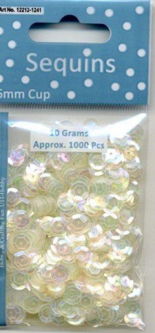 Pailletten Sequins 6mm Crème Irisierend 10g