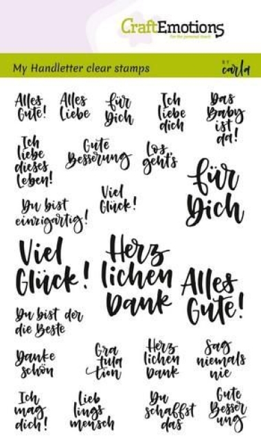 CraftEmotions Stempel Clearstempelset A6 Handlettering Verschiedene Texte by Carla