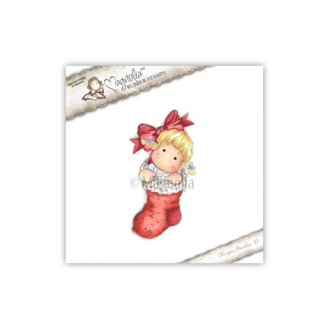 GRATIS! Magnolia Clingstempel Sweet Christmas Dreams Tucked Tilda 5.0x8.5cm