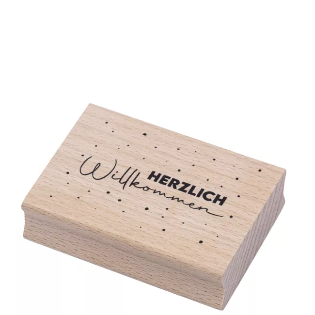 Holzstempel Herzlich Willkommen 5.0x1.5cm