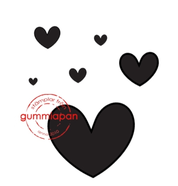 Gummiapan Stempelgummi unmontiert Herzchen Hintergrund