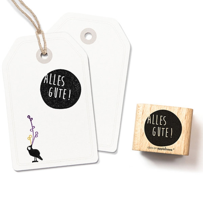 Cats on appletrees Holzstempel Alle Gute rund 2.6x2.5cm
