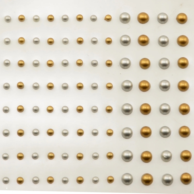 Vaessen Creative Halbperlen selbstklebend gold und silber metallic PRE-ORDER Lieferbar ab 17.11.2025