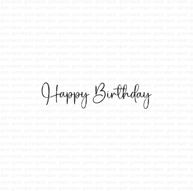 Gummiapan Stempelgummi unmontiert Happy Birthday 5.1x1.2cm