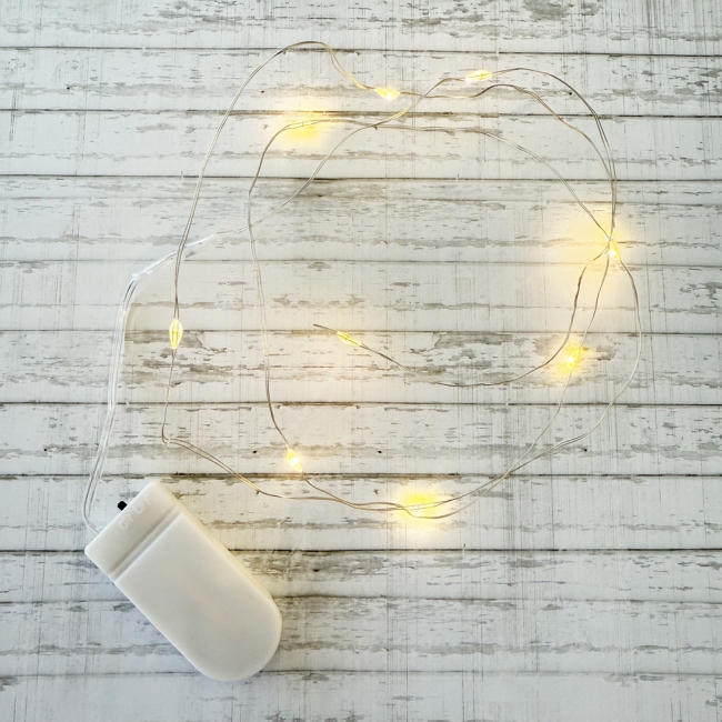 LED Mini Lichterkette Indoor mit Batterien Warmweisses Licht 1m