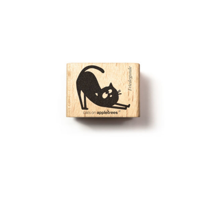 Cats on appletrees Holzstempel Friedegunde mit Katzenbuckel 2.5x2.1cm
