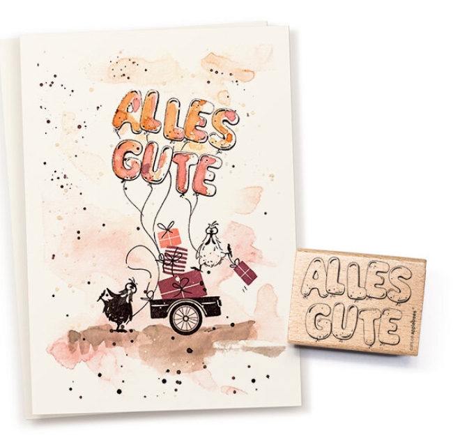 Cats on appletrees Holzstempel Alles Gute Ballonschrift 4.8x3.9cm PRE-ORDER Lieferbar ab 23.04.2026