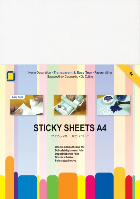 JEJE Klebefolien doppelseitig klebend Transparent Sticky Sheets A4 21x29.7cm