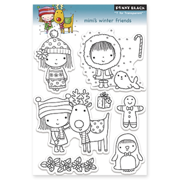 Penny Black Stempel Mimi's Winter Friends Clear Stamps 5"X7.5"