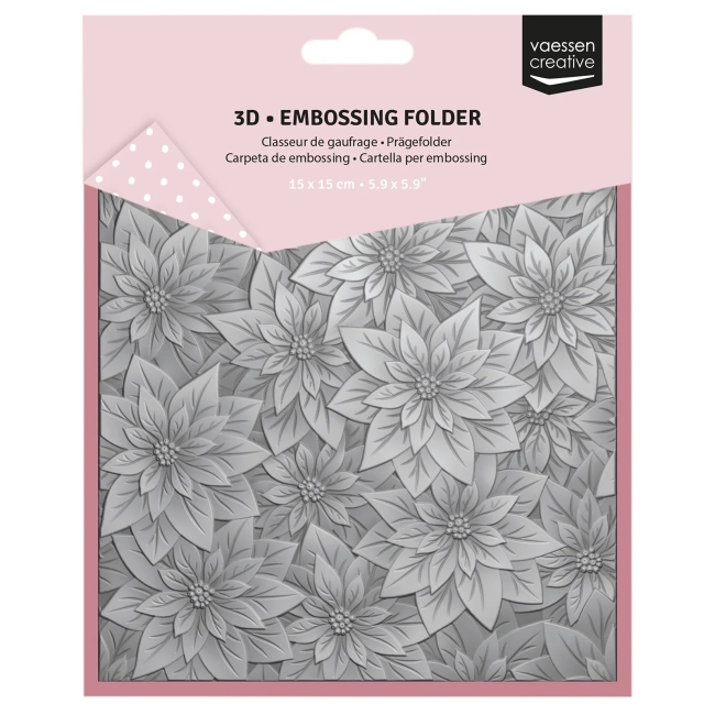Vaessen Creative Prägeschablone Weihnachtsrose 15x15cm PRE-ORDER Lieferbar ab 03.09.2025